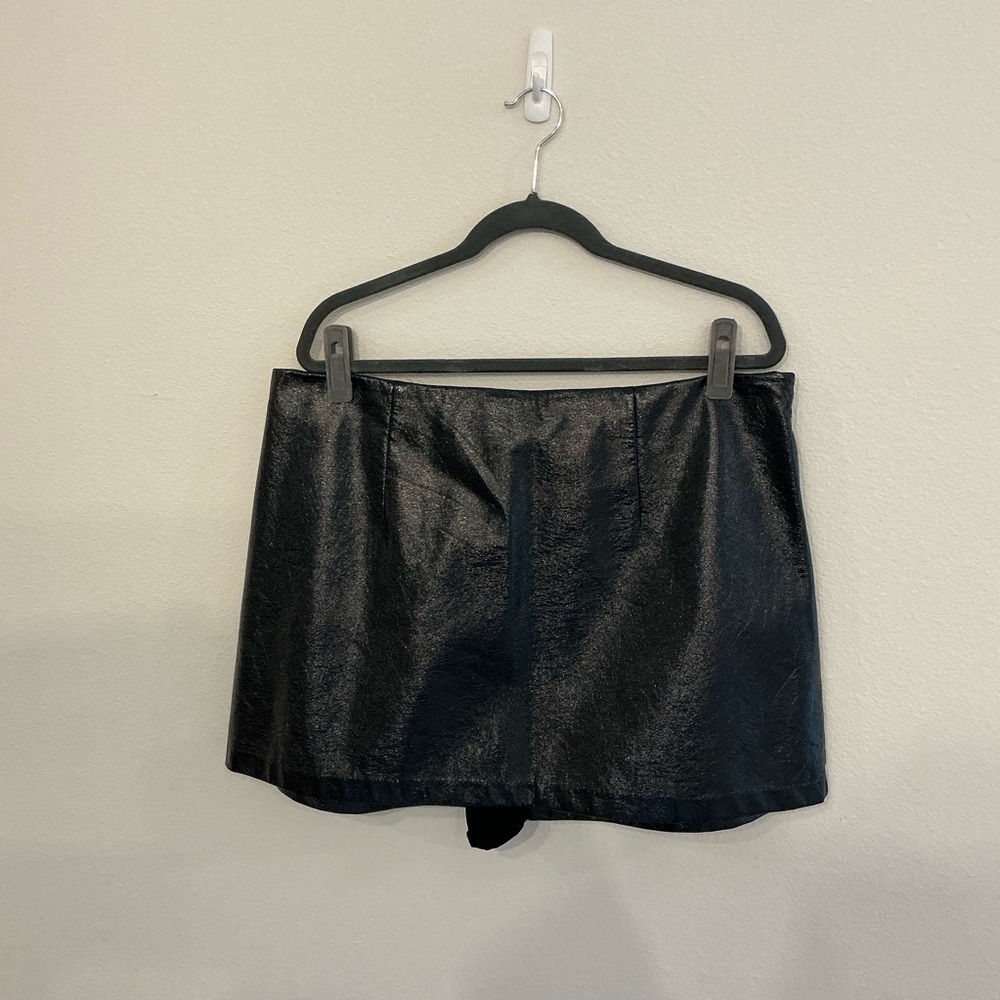 Abercrombie & Fitch Glossy Black Vegan Leather Skirt